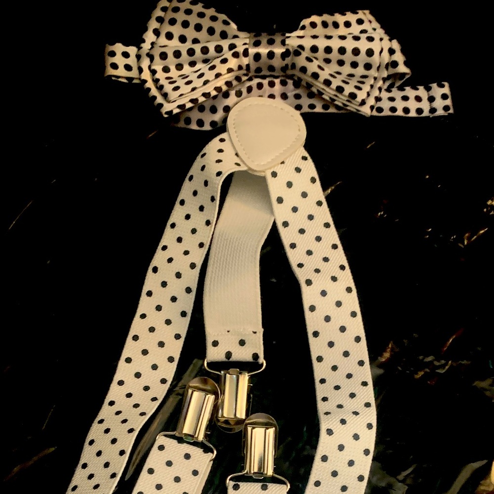 Boys Polkadots suspender and bowtie set